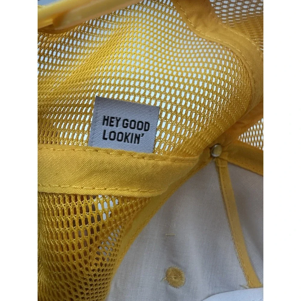 Seager Co Western Wear Trucker Hat Yellow Mesh Snapback Cap Patch High Crown